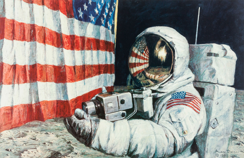 Illustration for article titled The Fourth Man To Walk On the Moon Also Paints Beautiful Space ArtÂ